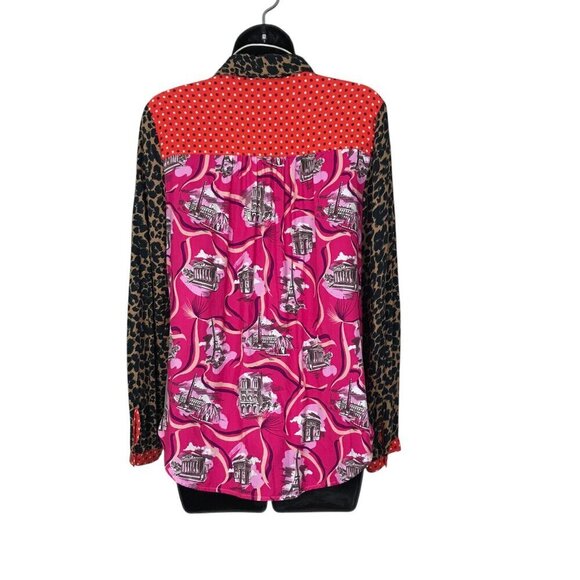 Anthropologie Maeve Paz Button Down Patchwork Shirt Size S - Picture 4 of 7